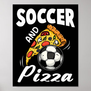 Poster Camisa de Futebol e Pizza Camisa engraçada de aman