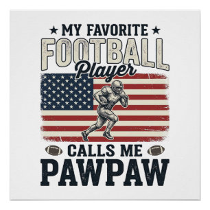 Pôster Camisa de Futebol Pawpaw Vintage Bandeira American
