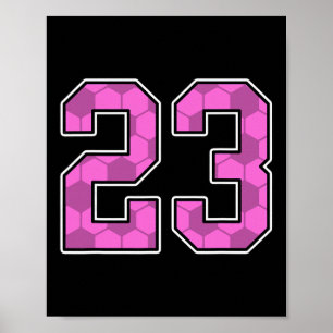 Poster Camisa de Futebol Rosa Número 23 do Jogador Unifor