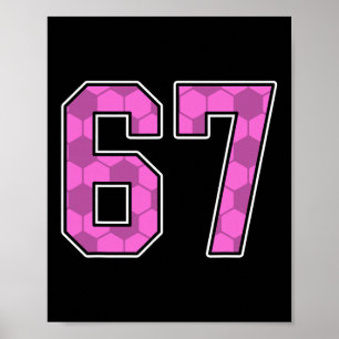 Poster Camisa de Futebol Rosa Padrão Número 67 Uniforme d