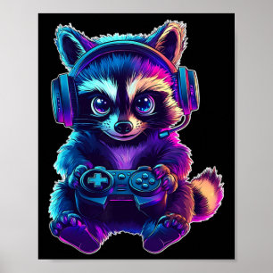Poster Camisa de Gamer de Guaxinim Roupa de Videogame Div
