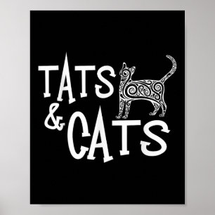 Poster Camisa De Gatos &Tats - Engraçado Para Tatuage