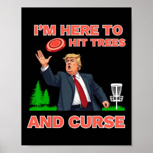 Poster Camisa De Golfe Disco Engraçada Árvores E Maldição