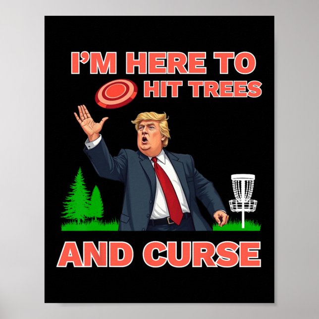 Poster Camisa De Golfe Disco Engraçada Árvores E Maldição (Frente)