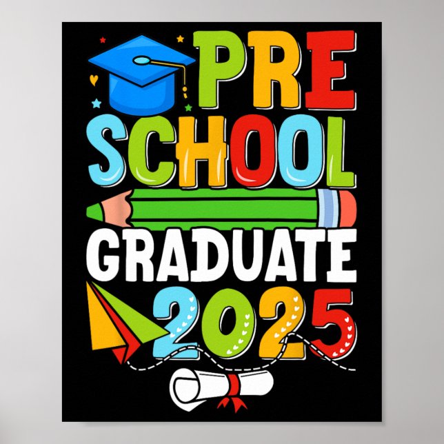 Poster Camisa De Graduação Pré-Escolar 2025 Meninos Pré-k (Frente)