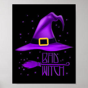 Poster Camisa de Halloween de bruxa ruim para mulheres fo