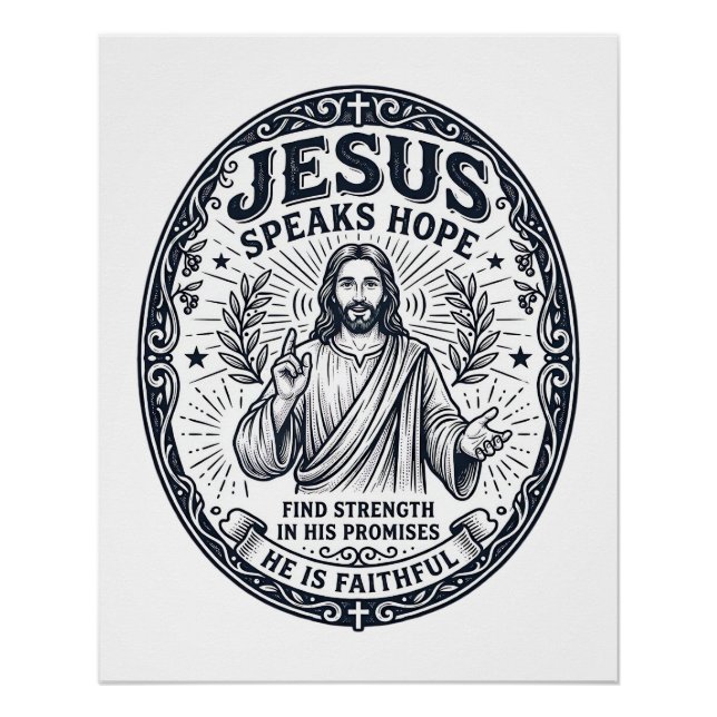 Pôster Camisa de Inclusão da Comunidade Surda Jesus ASL C (Frente)
