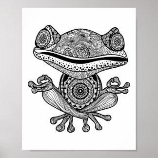 Poster Camisa de Ioga Sapo de Ioga Mandala Meditação Cl P