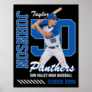 Poster Camisa de Jogador de Beisebol Personalizada com Fo