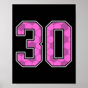 Poster Camisa de jogador de futebol cor-de-rosa padrão nú