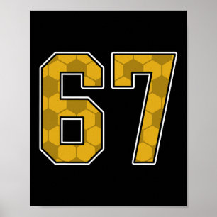 Poster Camisa de jogador de futebol dourado padrão número