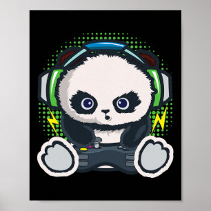 Poster Camisa de Jogos Panda Meninos Meninas Crianças Pre