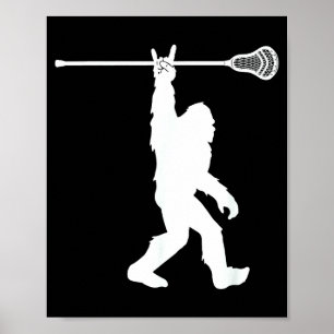 Poster Camisa de Lacrosse Vintage Lax Pé Grande Sasquatch