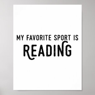 Poster Camisa de Leitura Meu Esporte Favorito É Professor