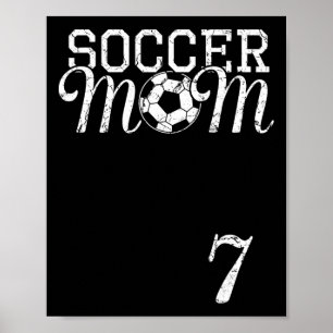 Poster Camisa de Mãe de Futebol Americano Número 7 Jogado