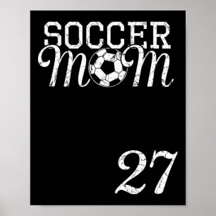 Poster Camisa de Mãe de Futebol Número 27 Jogador Favorit