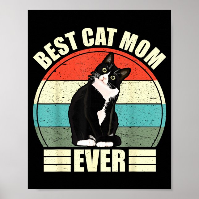 Poster Camisa de mãe de gato engraçada dia das mães ca  (Frente)