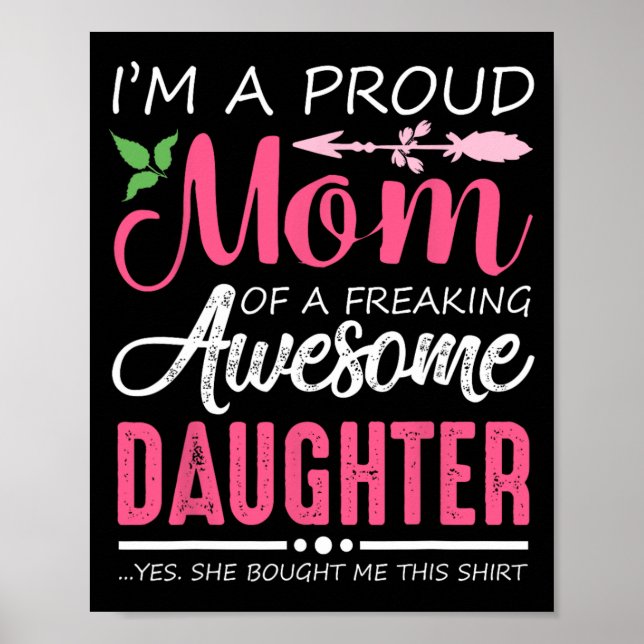 Poster Camisa de Mãe Orgulhosa Presente da Filha Mãe Dive (Frente)
