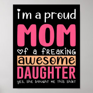 Poster Camisa de Mãe Orgulhosa Presente Da Filha Mães Div
