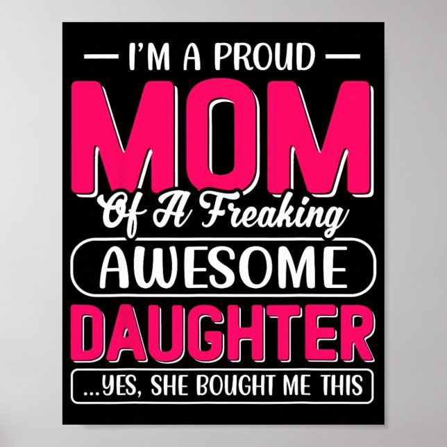Poster Camisa de Mãe Orgulhosa Presente Da Filha Mães Div (Frente)
