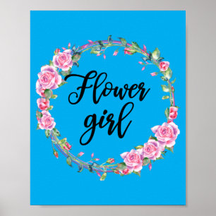 Poster Camisa de Menina de Flores Meninas Casamento Noiva