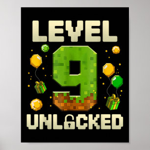 Poster Camisa de Menino de Aniversário Nível 9 Desbloquea