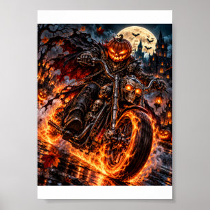 Poster Camisa de Motoqueiro Abóbora Flamejante – Cavalgad