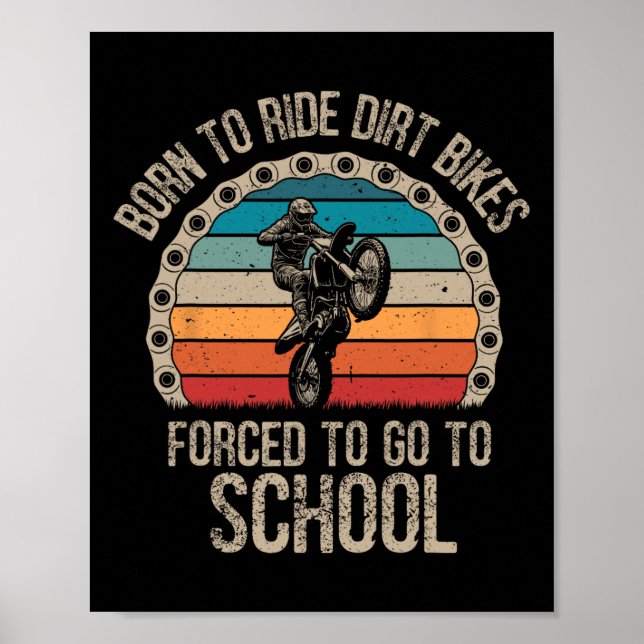 Poster Camisa De nascer Bikes Forçados Engraçados Na Esco (Frente)