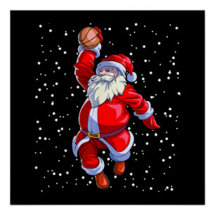 Pôster Camisa De Natal De Basquete Masculino De Basquete