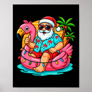 Poster Camisa de Natal em Julho Meninos Santa Flamingo S