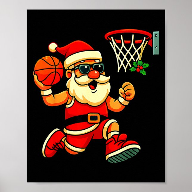 Poster Camisa de Natal Feia de Basquete Alegre Swishmas C (Frente)