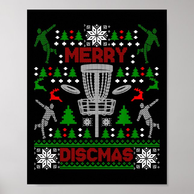 Poster Camisa de Natal Feia de Discmas Disc Golf Par (Frente)
