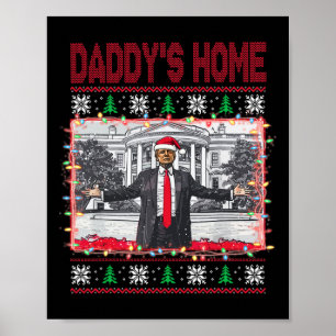 Poster Camisa de Natal Feia do Papai Divertido Está em Ca