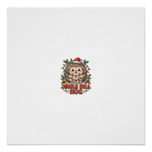 Pôster Camisa de Natal Jingle Bell Hogouriço Divertido
