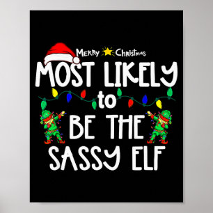 Poster Camisa de Natal Mais Provável Para Combinar com Fa