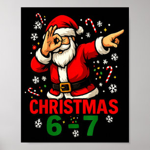 Poster Camisa de Natal - Papai Noel Engraçado Dabbing 6 7