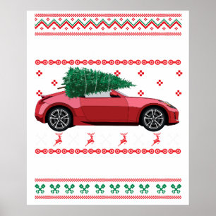 Poster Camisa de Natal Velho Carro de Natal Suéter Feio