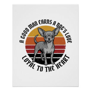 Pôster Camisa de Pai de Chihuahua Gravura Vintage Amante