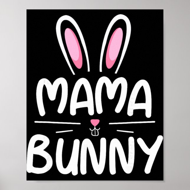 Poster Camisa de Páscoa da Família Combinando Mama Bunny  (Frente)