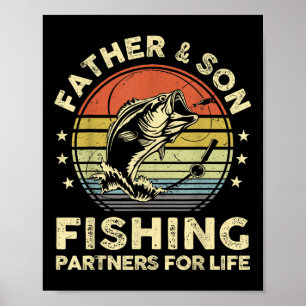 Poster Camisa de pesca combinando Pai e Filho Engraçada B