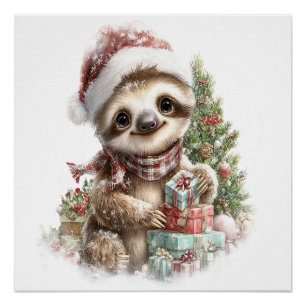 Pôster Camisa de Preguiça Chapéu de Natal Papai Noel