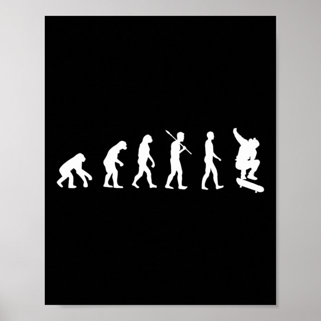 Poster Camisa de Presente de Evolução de Skate  (Frente)