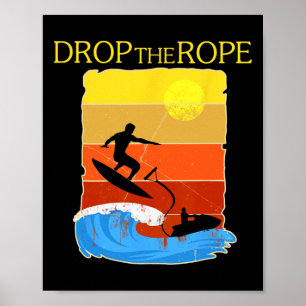 Poster Camisa de presente de Wake Surfing Barco Lago Wake