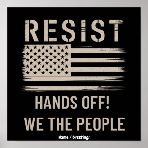 Poster Camisa de Protesto Resistir Trump Anti-Política