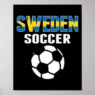Poster Camisa de Proud Sweden Soccer Fans - Apoie o Sueco