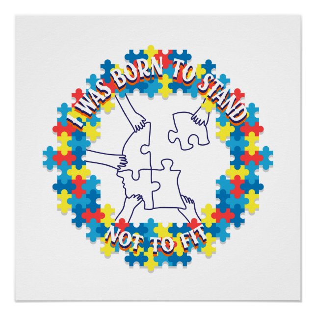 Pôster Camisa de Sensibilização Autismo | Autismo T | Aut (Frente)