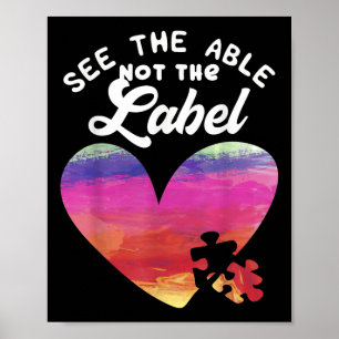 Poster Camisa De Sensibilização Do Autismo Cardíaco Ver O