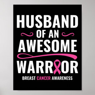 Poster Camisa De Sensibilização Do Cancer Da Mama Marido