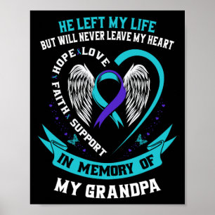 Poster Camisa de Sensibilização do Suicídio Roxo Teal Vov
