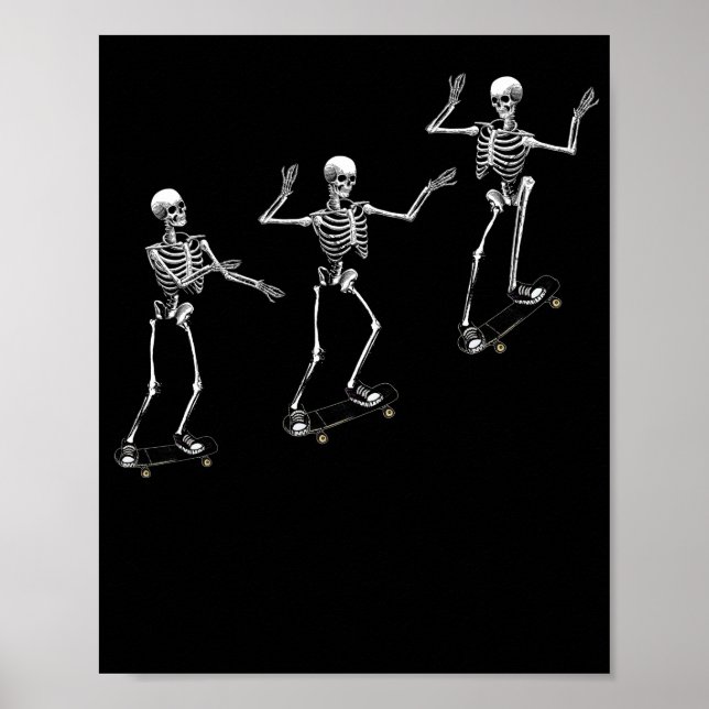 Poster Camisa de skeleton engraçada (Frente)